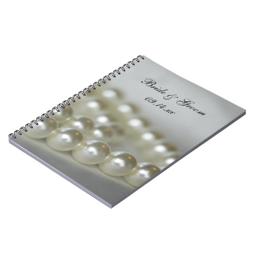 White Wedding Pearls Notizblock (Linke Seite)