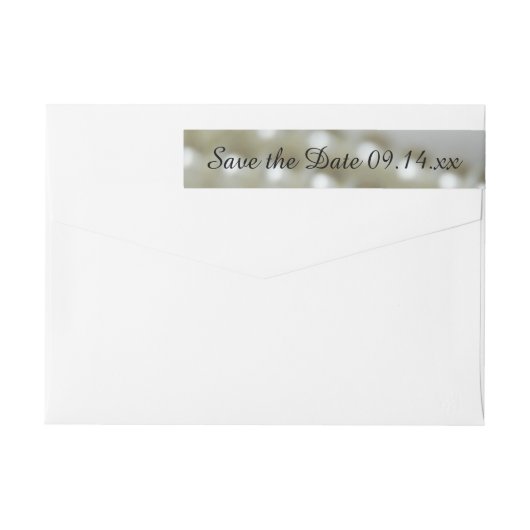 White Wedding Pearls Save the Date (Rückseite)