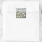 White Wedding Pearls Umschlag Aufkleber (Tasche)