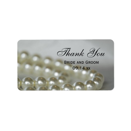 White Wedding Pearls Vielen Dank für Ihr Interesse Adressaufkleber (Vorne)