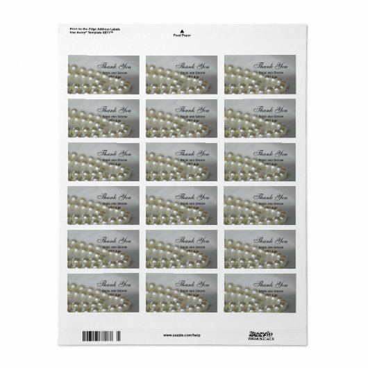 White Wedding Pearls Vielen Dank für Ihr Interesse Adressaufkleber (Vorne)