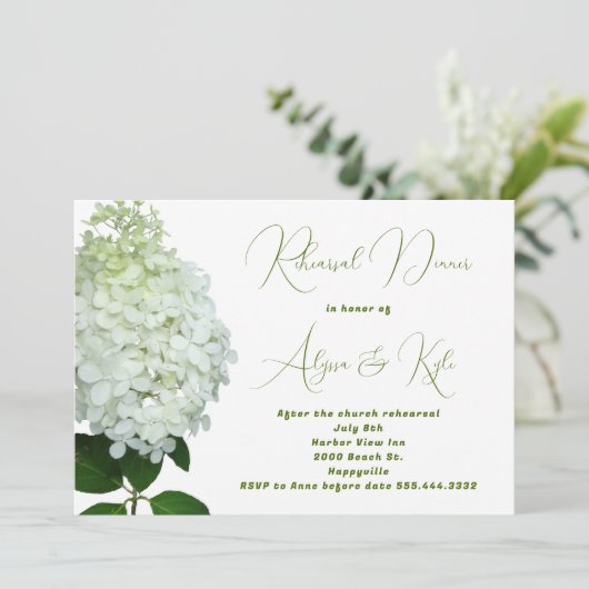 White Wedding Probe Große Blume Einladung (Stehend Vorderseite)