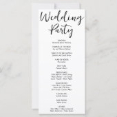 White Wedding Program für grüne Shooting Stars (Rückseite)
