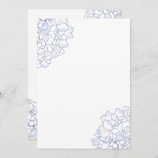 White Wedding Program Paper von Hydrangea Art Programm (Vorne/Hinten)
