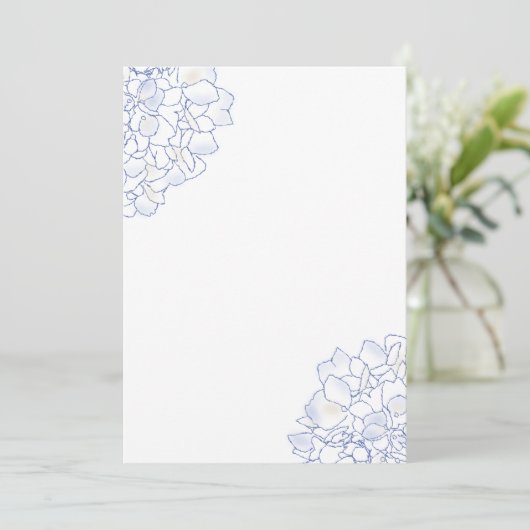 White Wedding Program Paper von Hydrangea Art Programm (Stehend Vorderseite)