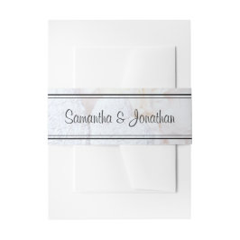 White Wedding reflektiert Herz & Peony Blume Einladungsbanderole