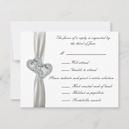 White Wedding Response Cards RSVP Karte (Vorderseite)