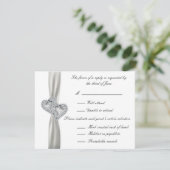 White Wedding Response Cards RSVP Karte (Stehend Vorderseite)
