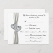 White Wedding Response Cards RSVP Karte (Vorne/Hinten)
