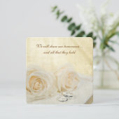 White Wedding Rose auf der Heiligen Bibel Einladung (Stehend Vorderseite)