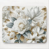 White Wedding Rose Design Mousepad (Vorne)