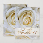White Wedding Rose Empfang Tischnummer Cards (Vorne/Hinten)