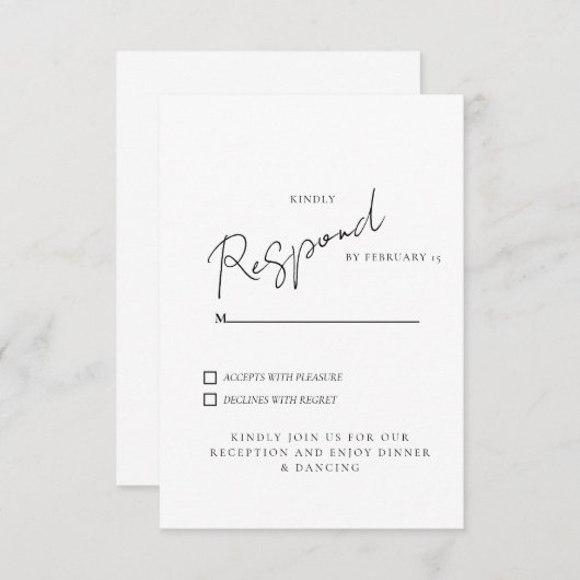White Wedding RSVP Dinner & Dancing (Vorne/Hinten)