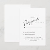 White Wedding RSVP Dinner & Dancing Karte (Vorne/Hinten)