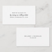 White wedding RSVP Online-Karte Begleitkarte (Vorne/Hinten)