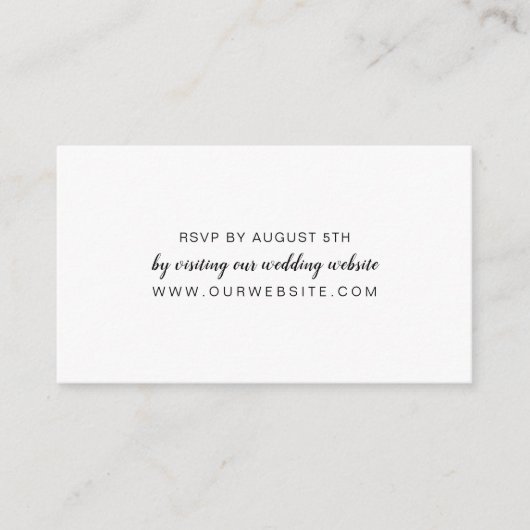 White wedding RSVP Online-Karte Begleitkarte (Vorderseite)