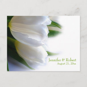White Wedding RSVP Postcard Einladungspostkarte