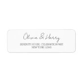 White Wedding Rücksendeadressen-Aufkleber (Vorne)