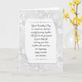 White Wedding Satin Damask Karte (Gelbe Blume)