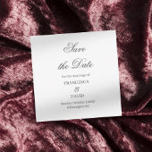 White Wedding Save the Date Card