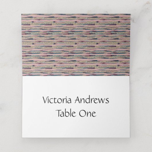 White Wedding Table Seating Cards Platzkarte (Innenseite Aufgefaltet)