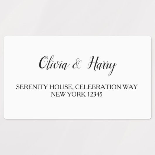 White Wedding Waterproof Rücksendeadressen-Aufkleb Etiketten (Design 3)