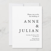 White Wedding with a photo & QR Code Einladung (Vorderseite)