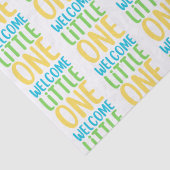 White "Welcome Little One" Baby Dusche Seidenpapier (Detail)