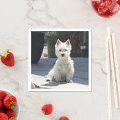 White West Highland Terrier auf Sidewalk Serviette (Beispiel)