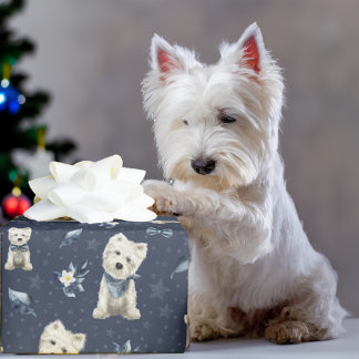 White Westie Christmas Geschenkpapier