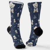 White Westie Christmas Socken (Gewinkelt)