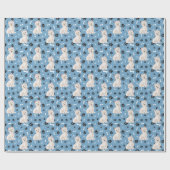 White Westie Dog Pattern auf Blue Geschenkpapier (Flach)