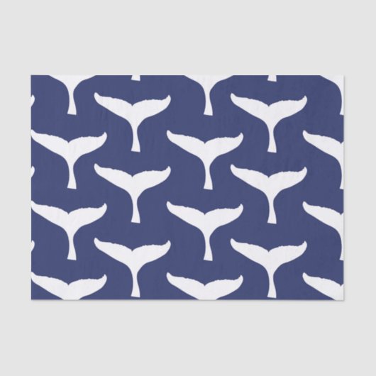 White Whale Tail Sea Animal Blue Ocean Marine Seidenpapier (Vorderseite)