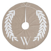 White Wheat Laurels Burlap Fleece Weihnachtsbaumdecke (Vorderseite)