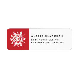 White Whimsical Snowflake Red Christmas