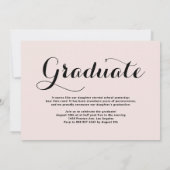 White Whimsisical Script Overlay Foto Abschluss Einladung (Rückseite)