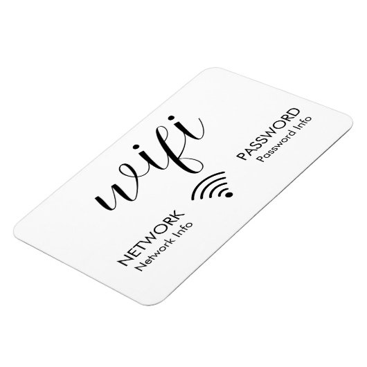 White WiFi Password Signieren Schwarze WiFi-Netzwe Magnet (Linke Seite)