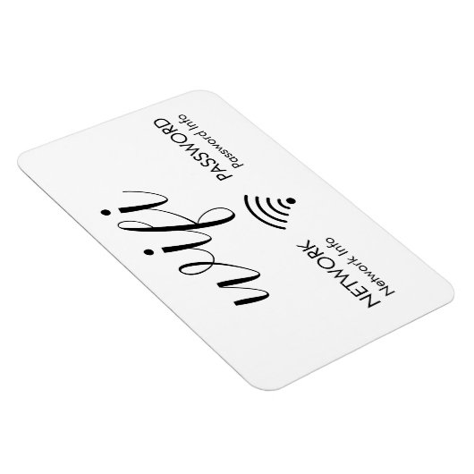 White WiFi Password Signieren Schwarze WiFi-Netzwe Magnet (Rechte Seite)