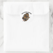 White Wild Boar Hunter Runder Aufkleber (Tasche)