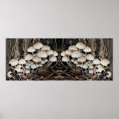 White Wild Mushroom Cluster Mirror Abstrakt Poster (Vorne)