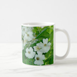 White Wild Rose 11 Oz Tasse