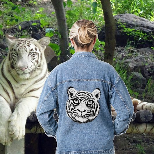 White Wild Tiger Jeansjacke