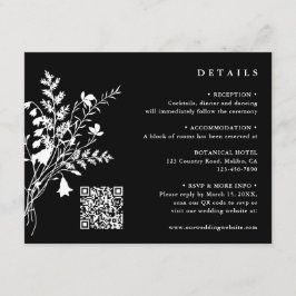 White Wildblume Bouquet Black Wedding Details Begleitkarte