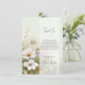 White Wildblumen Beerdigung Danke | FOTO Karte (Stehend Vorderseite)