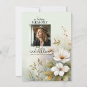 White Wildblumen Beerdigung Danke | FOTO Karte (Rückseite)