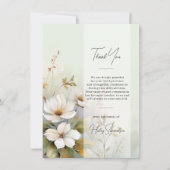 White Wildblumen Beerdigung Danke | FOTO Karte (Vorderseite)