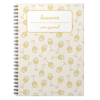 White Wine Glass Degustation Journal Notizblock