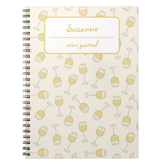 White Wine Glass Degustation Journal Notizblock (Vorderseite)