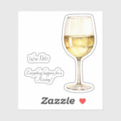 White Wine Lover Sticker mit Funny Wine Phrasen (Blatt)