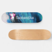 White Wing Skateboard Unicorn (Horizontal)